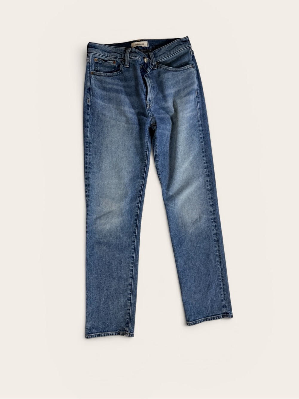 Madewell “The Jules” Slim‑Straight Jeans Medium Wash